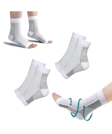 Orgrul 2 pair white compression socks only for at night compression stockings orthopedic compression socks compression socks at night compression socks for the night universal size