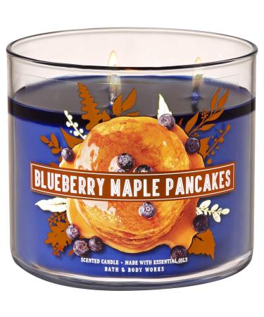 Bath and Body Works Blueberry Maple Pancakes Candle - Large 14.5 Ounce 3-wick Limited Edition Fall Cafe Candles