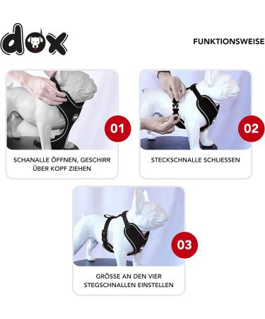 Ddoxx Reflecting Airmesh Step-in Dog Harness | Adjustable XL Puppy Harness (Red) | Neck 42-58 cm Chest 52-76 cm | International Shipping Available - Buy Online on GoSupps.com