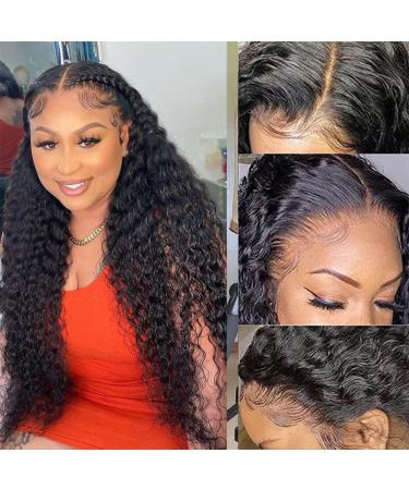 13x6 HD Transparent Curly Lace Front Wig 24 Inch - Pre Plucked Kinky Curly Human Hair Wig for Black Women - Buy Online on GoSupps.com