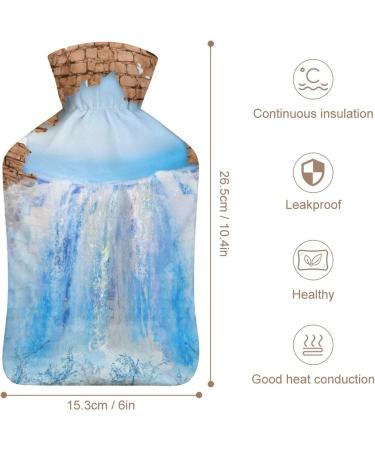 Cracked Seawater Hot Water Bottle with Plush Cover | Hand Warmer for Adults & Children - 26.5x15.3cm | International Shipping - Buy Online on GoSupps.com