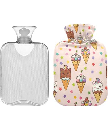 Naanle Ice Cream Cat Hot Water Bottle - 2L Transparent Thermal Relief for Bed Hand & Foot Pain - Heat & Cold Therapy - Buy Online on GoSupps.com