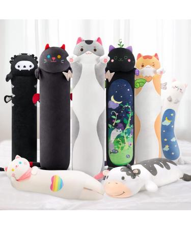 Mewaii 20inch/50cm Long Cat Plush Pillows Stuffed Animals Squishy Pillows - Plushie Cute Kitty Sleeping Hugging Plush Pillow Soft Toys for Kids(Gray) Gray Cat 20inch/50cm