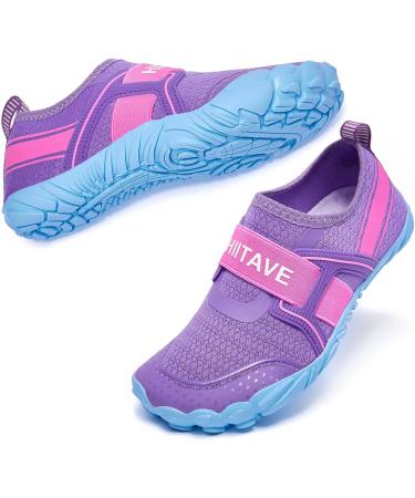 HIITAVE Kids Water Shoes - Quick Drying Aqua Sneakers for Sports - Purple/Light Blue - Big Kid Sizes - Buy Online on GoSupps.com