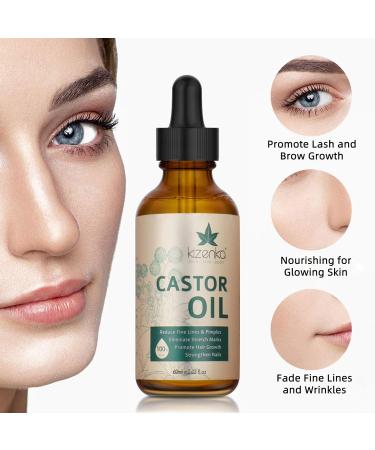 Organic Castor Oil Serum for Hair Growth, Eyebrows, and Eyelashes - 60ML | Men and Women - Buy Online on GoSupps.com