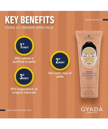  GYADA COSMETICS GYADA COSMETICS Face Scrub 2 in 1 Mask Exfoliating and Purifying Makes Skin Moisturized and Non-Irritated with Coconut Oil and Shea Butter 15ml - Buy Online on GoSupps.com