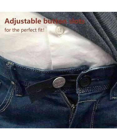 LUTER Adjustable Waistband Extenders with Metal Button - Black | For Pregnancy, Men, Women - Jeans, Pants, Skirts - Buy Online on GoSupps.com