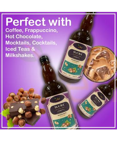 Sukra Premium 1L Syrup for Coffee & Cocktails Sugar Free Hazelnut Flavor Vegan Gluten Free and Fat Free. - Buy Online on GoSupps.com