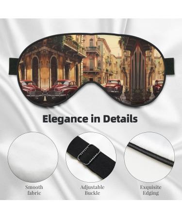 Italian Street Print Unisex Sleep Eye Mask - Soft Comfort Eye Shade for Travel Yoga & Shift Work - Black - Buy Online on GoSupps.com