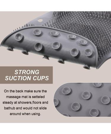 Uramoto Shower Foot Scrubber Mat - Non-Slip Silicone Brush for Exfoliating Dead Skin - 2 Pack Gray | International Shipping Available - Buy Online on GoSupps.com