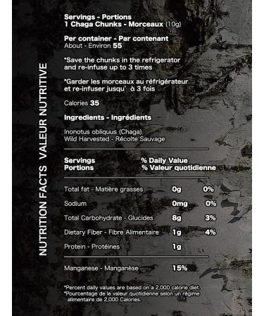 Organic Canadian Chaga Mushroom Chunks - 8 oz Wild Harvested Superfood Tea - Buy Online on GoSupps.com