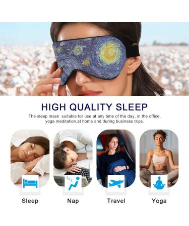 Van Gogh Starry Sky Sleep Mask | 100% Blackout Eye Covers for Men Women & Kids | Best Contoured Sleeping Eyemask for Travel & Shift Work - Buy Online on GoSupps.com