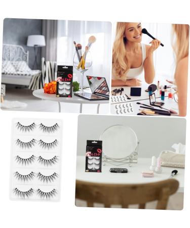 LALAFINA 5 Pairs False Eyelashes Eyelash Long Eyelashes Elf Eyelashes Handmade Eyelashes Cosmetic Eyelashes Artificial Eyelashes False Eye Lashes False Lashes Artificial Fiber Slim Glue 3d - Buy Online on GoSupps.com