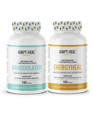 ADAPTOHEAL Immodulator + Energyheal Adaptogen Blend (180 Capsules ea.)