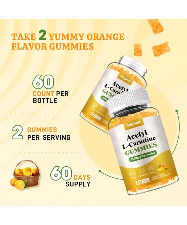 2 Pack Acetyl L-Carnitine Supplement Natural Nutrition Supplement for Boost Energy Immunity Vegan Orange Flavor 120 Count Orange 60 Count (Pack of 2) - Buy Online on GoSupps.com