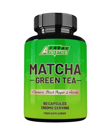 Matcha Green Tea 60 Capsules - Matcha Green Tea Tablets - Boosted with Turmeric Acerola Cherry & Black Pepper - Buy Online on GoSupps.com