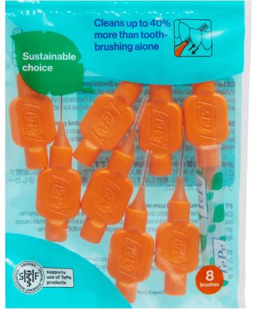 TePe Interdental Brushes Original - Orange 0.45 mm (8 Pieces) | Best for Oral Health | International Shipping Available - Buy Online on GoSupps.com