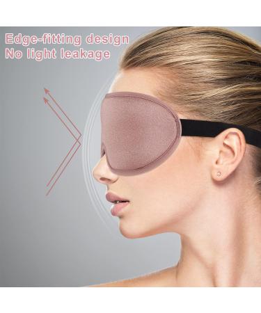 Soft & Breathable 3D Silk Sleep Mask for Women | Adjustable Eye Mask for Side Sleepers - Ros gold - Buy Online on GoSupps.com