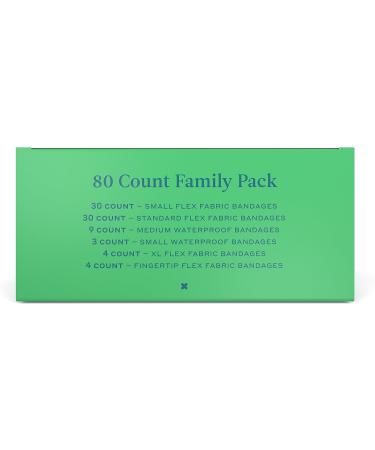 Welly Bandage Family Pack - 80 Count Waterproof Adhesive Fabric Bandages in Assorted Shapes & Patterns for Minor Cuts and Scrapes | International Shipping Available - Buy Online on GoSupps.com
