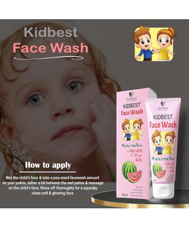 Kids Multivitamin Face Wash - Natural & Non-Toxic Organic Watermelon for Sensitive Skin | 100ml Tear Free Paraben & SLS Free - Buy Online on GoSupps.com