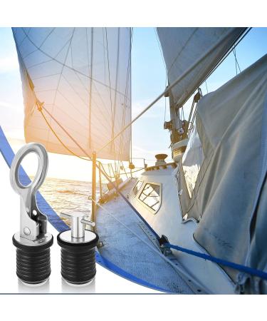 Amyhill 2 Pcs Snap & T Handle Drain Plug Set - 1 Inch Boat Drain Plugs | Stainless Steel Classic Style Marine Accessories - Buy Online on GoSupps.com