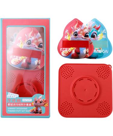 Veeteah Makeup Powder Puff | Dragon Pattern Face Makeup Sponge | Face Makeup Puff with Storage Box Beauty Makeup Tools Makeup Sponges for Women - Buy Online on GoSupps.com