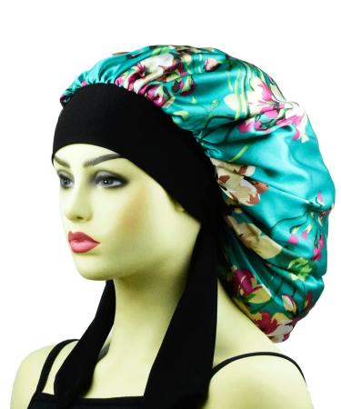 Satin Bonnet Hair Bonnet for Braids Sleeping Bonnets for Women Long Hair XL Large Night Sleep Caps Silk Bonnet with Tie Band
