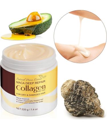 OHCVG Collagen Hair Mask Deep Conditioning to Repair Dry and Damaged Curly Hair Deep Repairing Conditioner Containing Maca Essence - Buy Online on GoSupps.com
