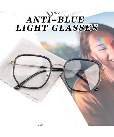 Buy Ownkim Blue Light Filter Glasses for Men - UV Protection Anti-Fatigue Light Metal Frame Stylish Black Gold with Case - Buy Online on GoSupps.com