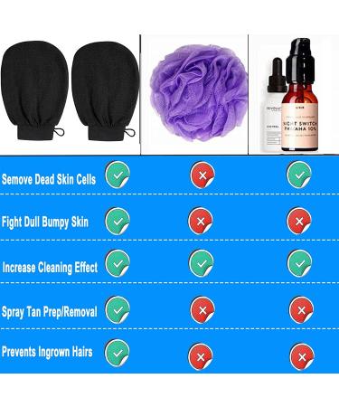 Deep Exfoliating Mitts 2 Pack Microdermabrasion Exfoliating Gloves - Black - Buy Online on GoSupps.com