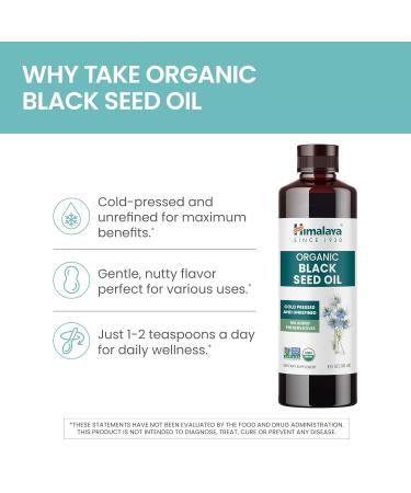Himalaya Organic Black Seed Oil - Cold-Pressed Unrefined 0.5% Thymoquinone - 8 oz (23 mg/tsp) - Buy Online on GoSupps.com