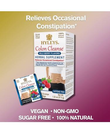 HYLEYS Tea Wellness Colon Cleanse Acai Berry 25 Tea Bags - 1 Pack | Acai Berry - 25 Count | Detox Tea for Digestive Health - Buy Online on GoSupps.com
