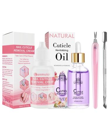 Kit de Remover de Cuticules Cuticule Ongle Remove Mains et Pieds Nail Care Set Set de Manucure pour Adoucir et Hydrater
