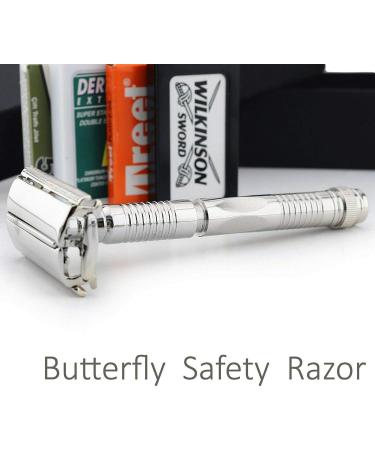 Buy Security Razor & Leather Cover - Double Edge Twist Open Shaver for Men | Wet Shaving Classic with Free Blade Package - International Shipping Available - Buy Online on GoSupps.com