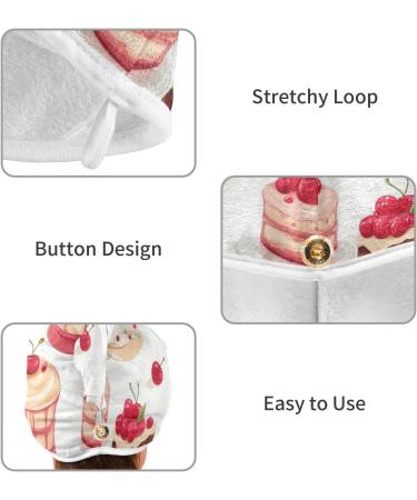 Cherry Cakes Hair Towel 2 Pack | Super Absorbent Quick Dry Hair Turbans for Women & Girls - Perfect Hair Drying Solution - Buy Online on GoSupps.com
