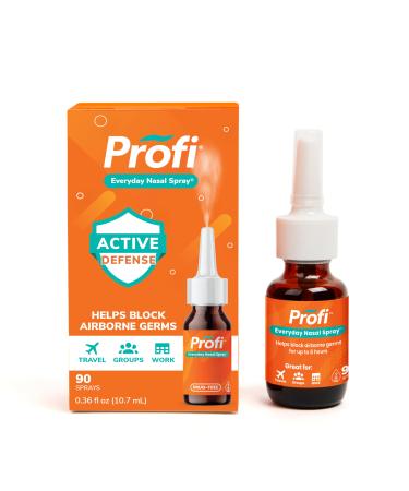 Profi Everyday Nasal Spray - Helps Defend Against Airborne Germs and Allergies, Lasts Up to 8 Hours, Advanced Nasal Spray for Air Travel, Work, Conferences & Indoor Gatherings - 90 Sprays, 0.36 FL OZ Pack of 1