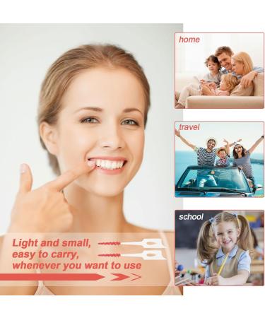 Skhaovs 230-Piece Double-Sided Soft Silicone Interdental Brushes & Toothpicks for Effective Tooth Cleaning - Light Red - Buy Online on GoSupps.com