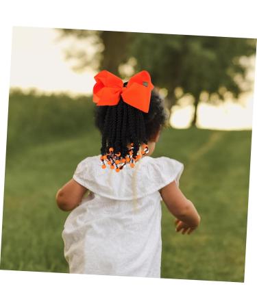 KONTONTY Ponytail Beads and Dreadlocks Synthetic Hairpiece Bow Braid Wig Women Braided Hair Extensions Beaded Braided Ponytail Colorful Hair Extension Women Hair Extension Hair for Braiding 21.00X14.00X2.00CM Orange - Buy Online on GoSupps.com