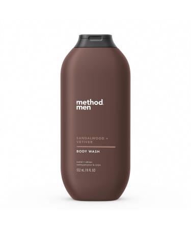 Method Men Body Wash  Sandalwood + Vetiver  Paraben and Phthalate Free  18 fl oz (Pack of 1)