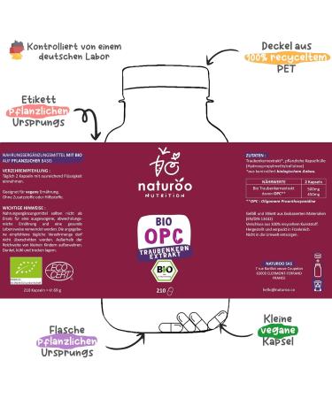Buy OPC 90% Grape Seed Extract - High Dose Antioxidant Supplement | 210 Capsules | 500mg per Dose | Supports Blood Pressure Health | International Shipping - Buy Online on GoSupps.com