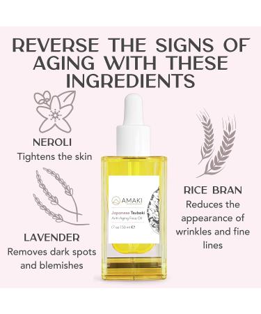 Amaki Japanese Tsubaki Oil: Face Moisturizer for Women - Anti Aging, Hydrating, Gua Sha Oil - 50ml - Buy Online on GoSupps.com
