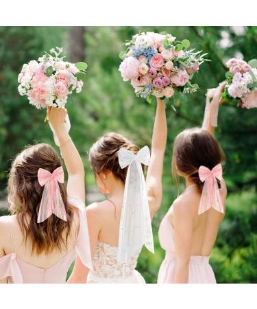 5-Piece Pearl Pink White Lace Bow Bachelorette Party Wedding Decorations & Gifts - Buy Online on GoSupps.com
