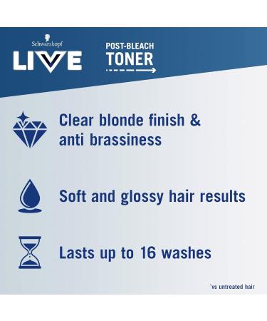 Schwarzkopf Live Ice White Hair Toner | Semi-Permanent Blonde Dye for Yellow Tones | 16 Washes | T1 Ice White - 6 Piece Set - Buy Online on GoSupps.com