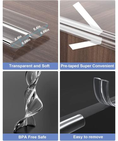 Baby Proofing  Edge Protector Strip Clear  Silicone Soft Corner Protectors with Upgraded Pre-Taped Strong Adhesive  6.6ft(2M) Edge Protectors for Sharp Corners of Cabinets  Tables  Drawers 0.40.4in width(6.6ft length) - Buy Online on GoSupps.com