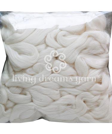 Egyptian Cotton Fiber for Spinning, Blending, Dyeing - Soft White Vegan Combed Top Roving - Buy Online on GoSupps.com