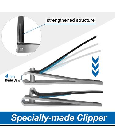 Long Handle Toenail Clippers for Seniors & Overweight Patients - 4mm Wide Jaw Opening, Easy Reach Toe Nail Clipper for Thick Toenails - Crystal White (20 / 50cm) - Buy Online on GoSupps.com