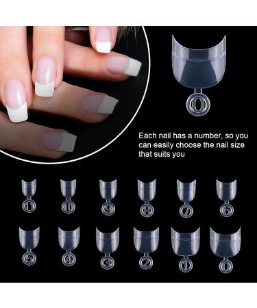 600 Pieces Oval Short Artificial Nails - 12 Sizes Acrylic Half Cover Fake Nail Tips | Transparent DIY Manicure for Women - Buy Online on GoSupps.com