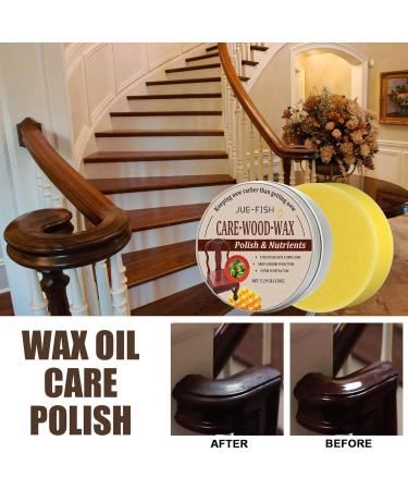 Furniture Wax | Healthy Safe Environmental Wood Cleaner - Wood Cleaner for Floor Tables Chairs Cabinets Restore Shiny Finish Bees Waxing Furniture Polish with Protective 150g+sponge - Buy Online on GoSupps.com