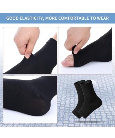 Compression Ankle Sleeve for Neuropathy, Plantar Fasciitis, Swelling - 3 Pairs, Black (L-XL) - Brace for Men and Women - Buy Online on GoSupps.com