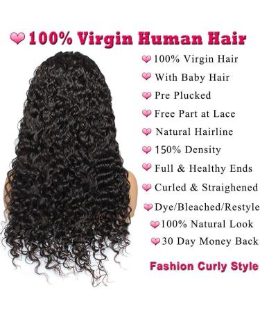 18 Brazilian Virgin Water Wave T-Part Lace Front Wig for Black Women - 150% Density, Pre Plucked, Natural Color - Buy Online on GoSupps.com